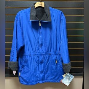 London Fog Blue Fleece-Lined Jacket L NWT